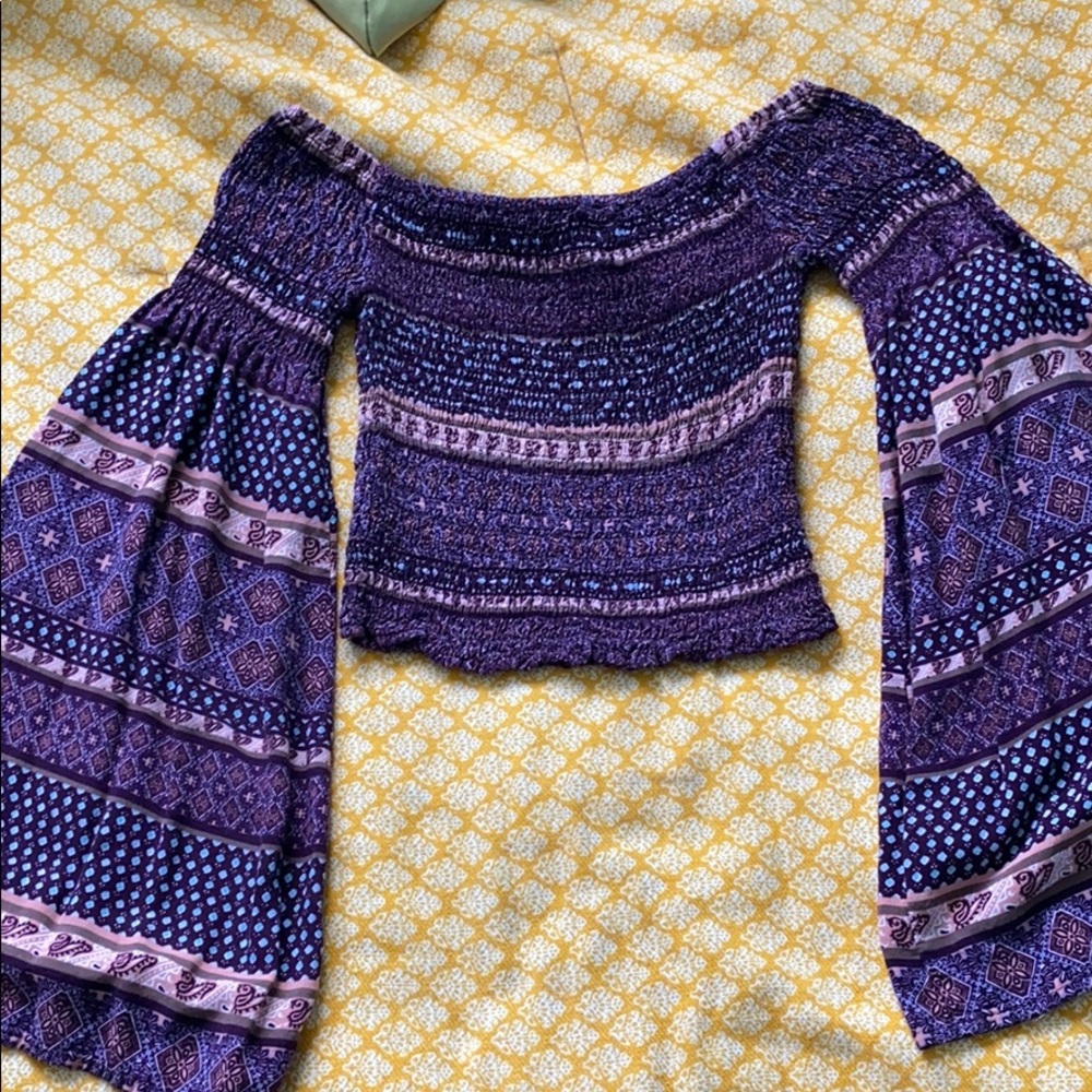 Purple Bohemian Crop Top